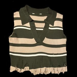 form fitting distressed top